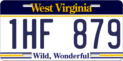 WV license plate 1HF879