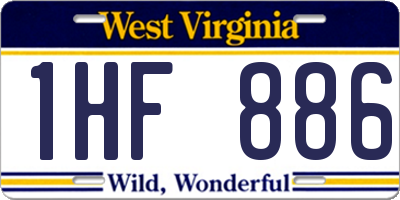 WV license plate 1HF886