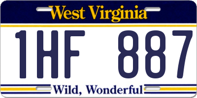 WV license plate 1HF887