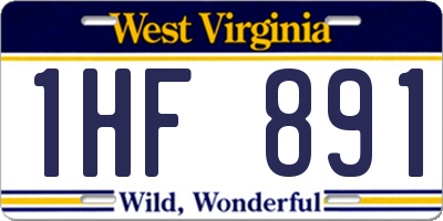 WV license plate 1HF891