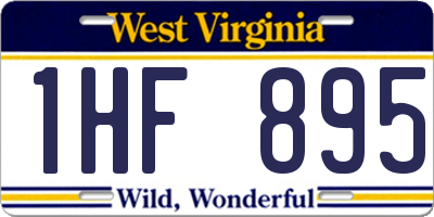 WV license plate 1HF895