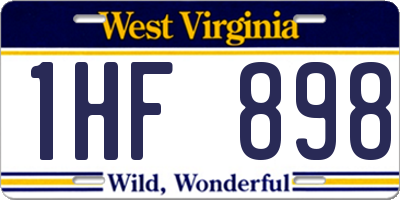 WV license plate 1HF898