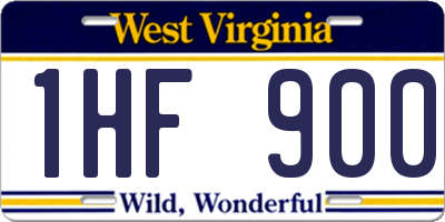 WV license plate 1HF900