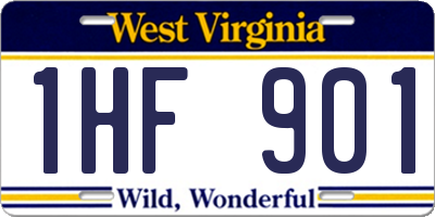 WV license plate 1HF901
