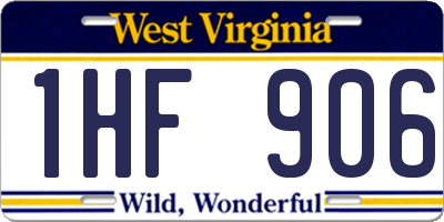 WV license plate 1HF906