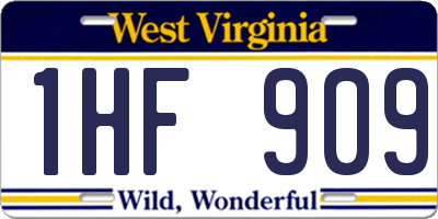 WV license plate 1HF909