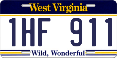 WV license plate 1HF911