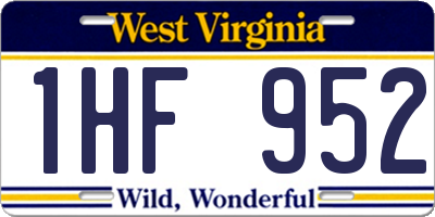 WV license plate 1HF952