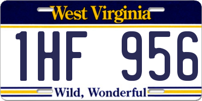 WV license plate 1HF956