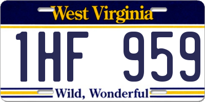 WV license plate 1HF959