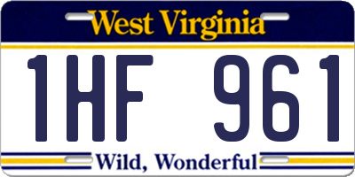 WV license plate 1HF961