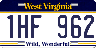 WV license plate 1HF962