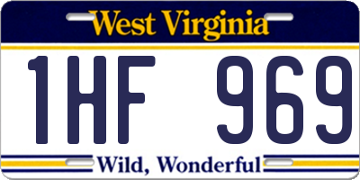 WV license plate 1HF969