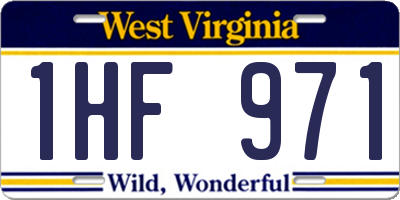 WV license plate 1HF971