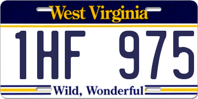 WV license plate 1HF975
