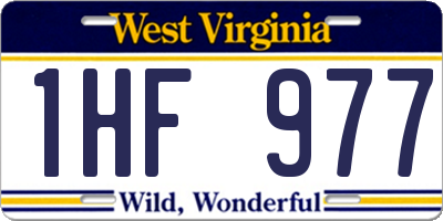 WV license plate 1HF977