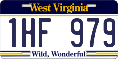 WV license plate 1HF979