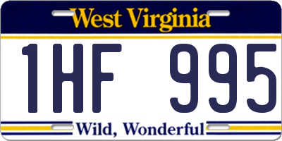 WV license plate 1HF995