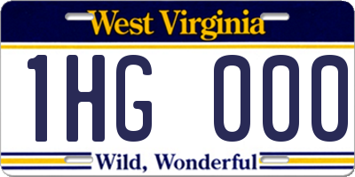 WV license plate 1HG000