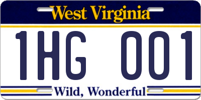 WV license plate 1HG001