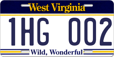 WV license plate 1HG002