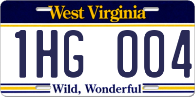WV license plate 1HG004