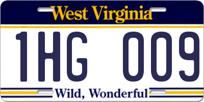 WV license plate 1HG009