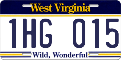 WV license plate 1HG015