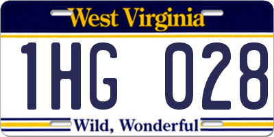 WV license plate 1HG028