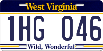 WV license plate 1HG046