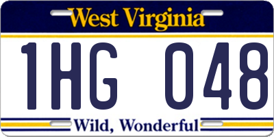 WV license plate 1HG048