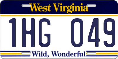 WV license plate 1HG049