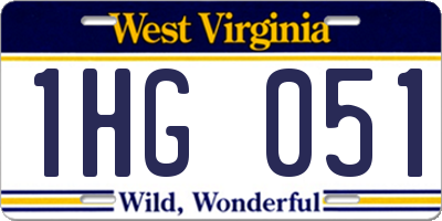 WV license plate 1HG051