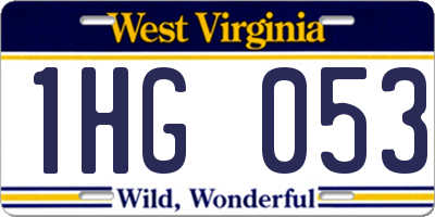 WV license plate 1HG053