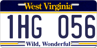 WV license plate 1HG056