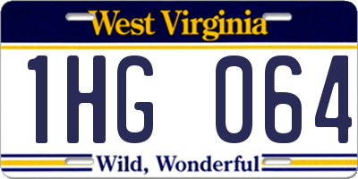 WV license plate 1HG064