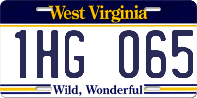 WV license plate 1HG065