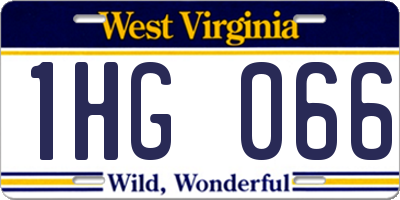 WV license plate 1HG066
