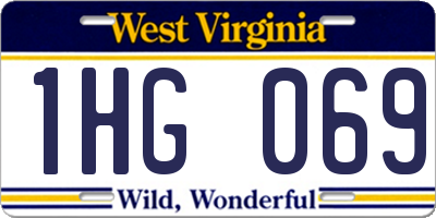 WV license plate 1HG069