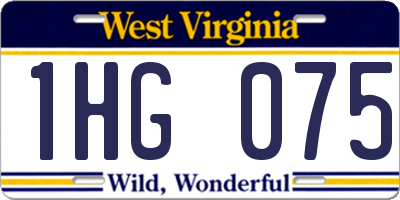 WV license plate 1HG075