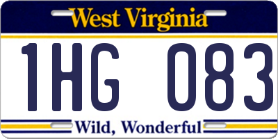 WV license plate 1HG083