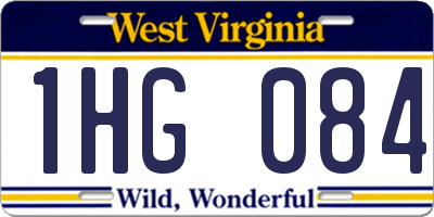 WV license plate 1HG084