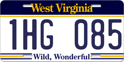 WV license plate 1HG085