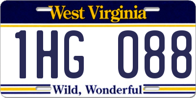 WV license plate 1HG088