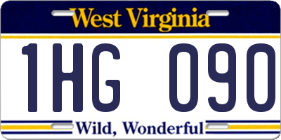 WV license plate 1HG090