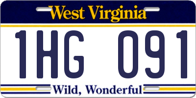 WV license plate 1HG091