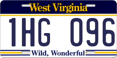WV license plate 1HG096