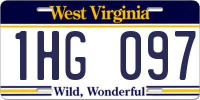 WV license plate 1HG097