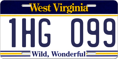WV license plate 1HG099