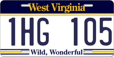 WV license plate 1HG105